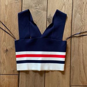 LF red white and blue crop top with thick straps